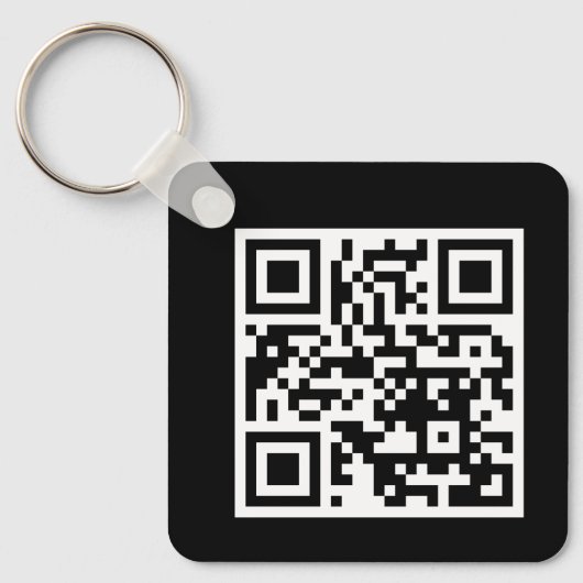 QR-code alleen metaal-vierkante Sleutelhanger (Voorkant)