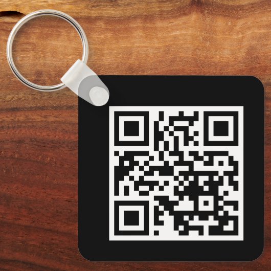 QR-code alleen metaal-vierkante Sleutelhanger (Voorkant)