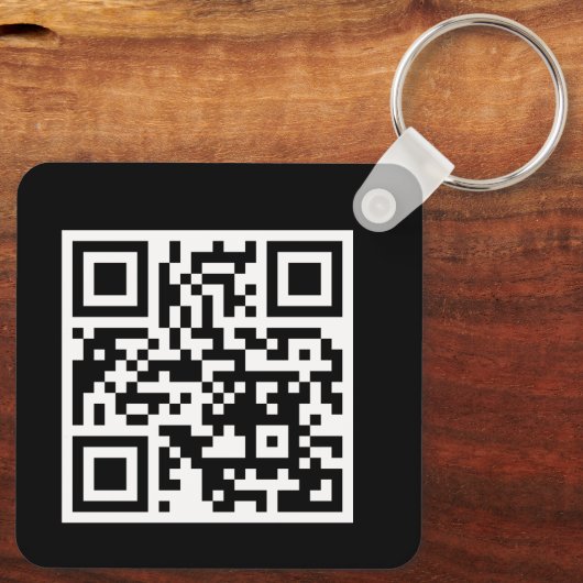 QR-code alleen metaal-vierkante Sleutelhanger (Achterkant)