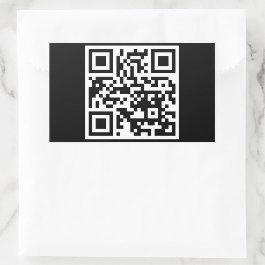 QR-code Alleen rechthoekige Sticker (Tas)