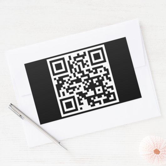 QR-code Alleen rechthoekige Sticker (Envelop)