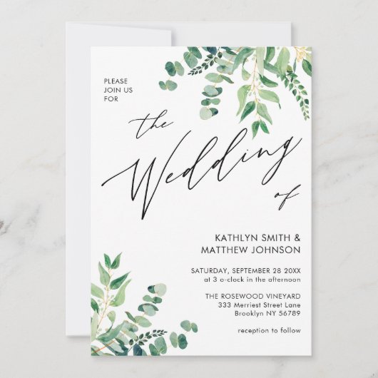 QR-code allemaal in één eucalyptusbruinhuwelijk Kaart (Voorkant)