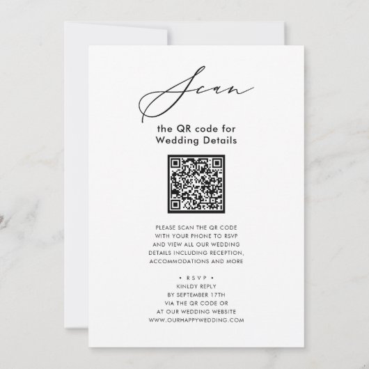 QR-code allemaal in één eucalyptusbruinhuwelijk Kaart (Achterkant)