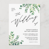 QR-code allemaal in één eucalyptusbruinhuwelijk Uitnodiging Briefkaart (Voorkant)