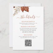 QR-code alles in één herfst baby shower Kaart (Achterkant)