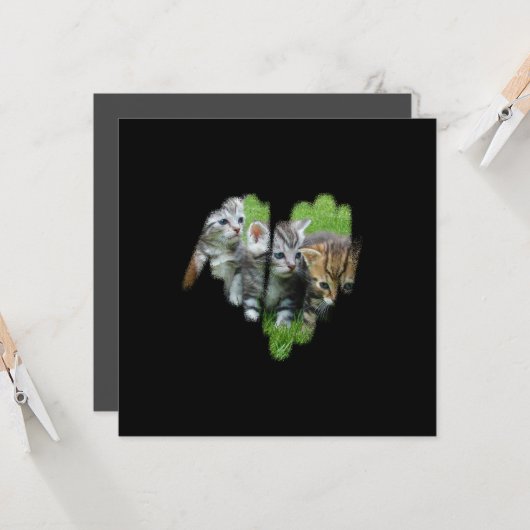 Qr-code Amazing Black Graffiti Heart Lijst Kaart (Voorkant / Achterkant in situ)