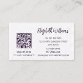 QR-code Amethyst Gem Stone Visitekaartje (Achterkant)