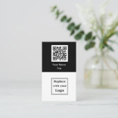 QR Code And Business Logo Business Cards Vertical Visitekaartje (Staand voorkant)
