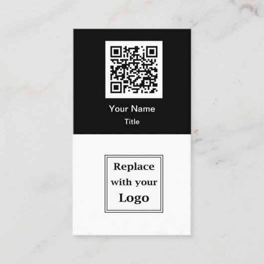 QR Code And Business Logo Business Cards Vertical Visitekaartje (Voorkant)