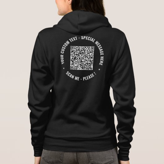 QR Code and Custom Text Your Promotional Hoodie (Achterkant)