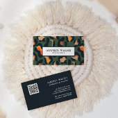 QR CODE Animal Skin Leopard spot aarde kleuren Visitekaartje