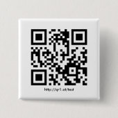 QR Code Anstecknadel quadratisch Vierkante Button 5,1 Cm (Voorkant)