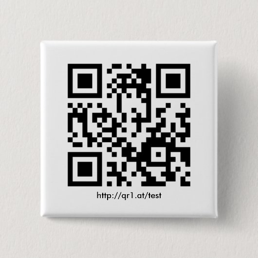 QR Code Anstecknadel quadratisch Vierkante Button 5,1 Cm (Voorkant)