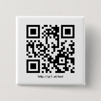 QR Code Anstecknadel quadratisch Vierkante Button 5,1 Cm