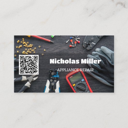 QR-code apparaatreparatie Visitekaartje (Voorkant)