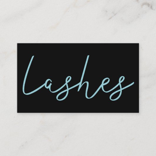 QR CODE aqua blue lash-technicus typografie Visitekaartje (Voorkant)