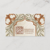 QR Code Art Nouveau Elegante Botanische bruiloft Informatiekaartje (Voorkant)