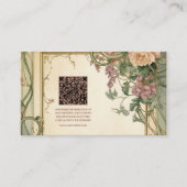 QR Code Art Nouveau Elegante Botanische bruiloft Informatiekaartje (Voorkant)