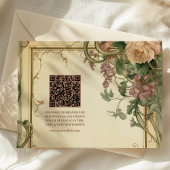 QR Code Art Nouveau Elegante Botanische bruiloft Informatiekaartje