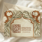 QR Code Art Nouveau Elegante Botanische bruiloft Informatiekaartje