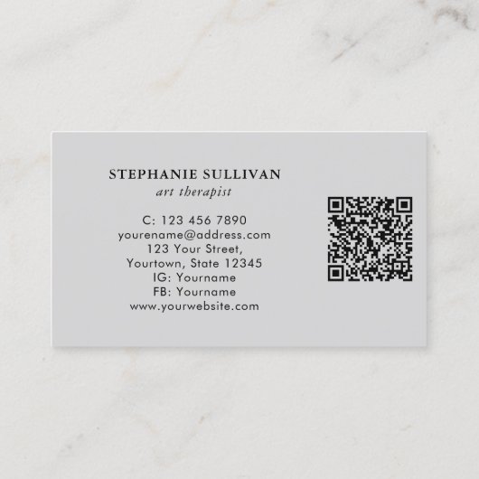 QR Code Art Therapeut Visitekaartje (Achterkant)