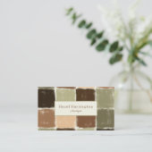 QR Code Artistiek Visitekaartje Aardse kleuren (Staand voorkant)