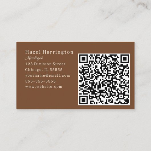 QR Code Artistiek Visitekaartje Aardse kleuren (Achterkant)