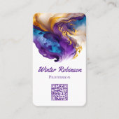 QR code artsy alcohol inkt agaat Visitekaartje (Voorkant)