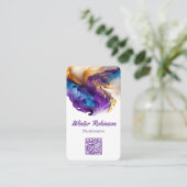 QR code artsy alcohol inkt agaat Visitekaartje (Staand voorkant)