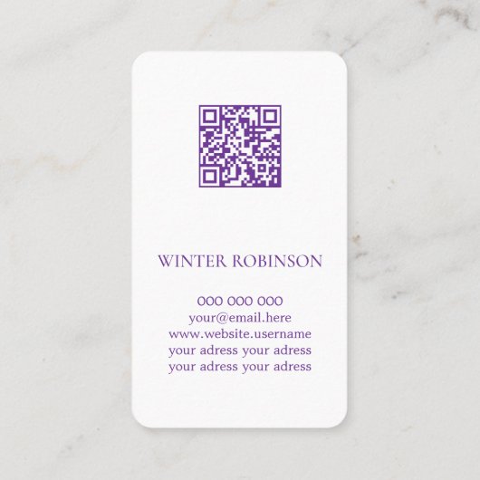 QR code artsy alcohol inkt agaat Visitekaartje (Achterkant)