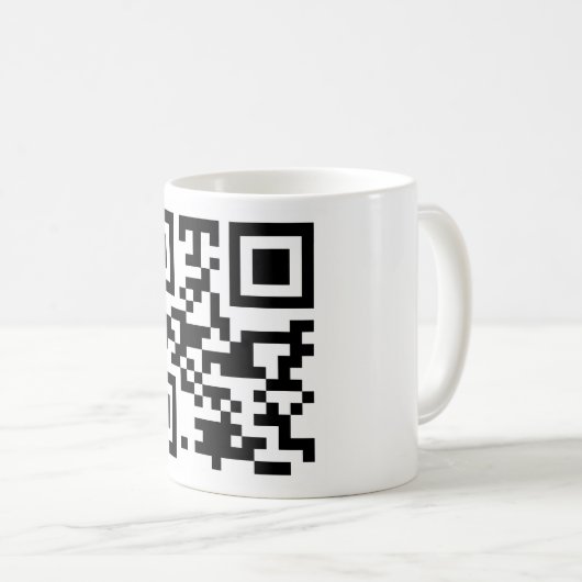 QR-code "ATHEIST" Koffiemok (Voorkant rechts)