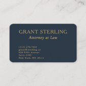 QR Code Attorney at Law Navy Blue Gold Visitekaartje (Voorkant)