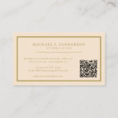 QR code attorney lawyer professional gold beige Visitekaartje (Achterkant)