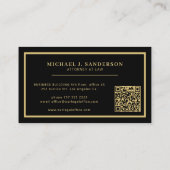 QR code attorney lawyer professional gold black Visitekaartje (Achterkant)