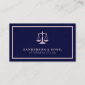 QR code attorney lawyer professional rosegold navy Visitekaartje (Voorkant)