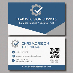 QR Code Auto Mechanic Service Reparatie Profession Visitekaartje