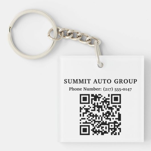 QR-code Autodealer of Auto Repair Promotie Sleutelhanger (Voorkant)