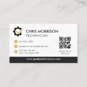 QR Code Automechanicien Professionele Service Repa Visitekaartje (Achterkant)