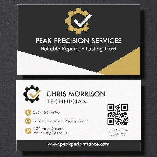 QR Code Automechanicien Professionele Service Repa Visitekaartje