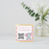 QR Code Baby Olifantregister Gouden Roze Kaart (Staand voorkant)
