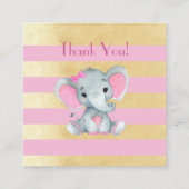 QR Code Baby Olifantregister Gouden Roze Kaart (Achterkant)