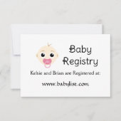 QR Code Baby Registry Girl Shower Kaart (Voorkant)