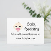 QR Code Baby Registry Girl Shower Kaart (Staand voorkant)