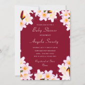 QR Code Baby shower Uitnodiging met Lilly Flowers (Voorkant)
