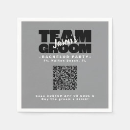 QR Code Bachelor Party Koop Drank Team Bruidegom B Servet