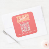 QR Code Bachelorette Drankje Kopen Team Bruid Perz Vierkante Sticker (Envelop)