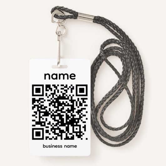 QR Code Badge (Voorkant met draagriem)