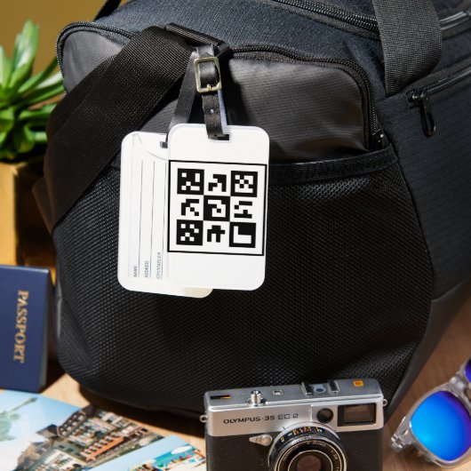 qr-code bagagelabel (Voorkant & Achterkant)