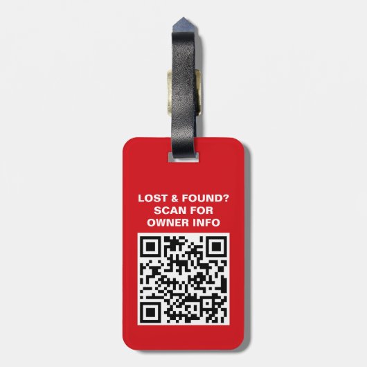 QR-code-Bagagelabel voor reizen Bagagelabel (Achterkant verticaal)