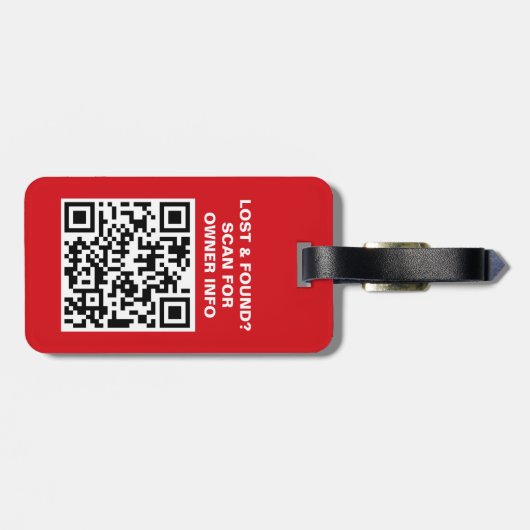 QR-code-Bagagelabel voor reizen Bagagelabel (Achterkant horizontaal)